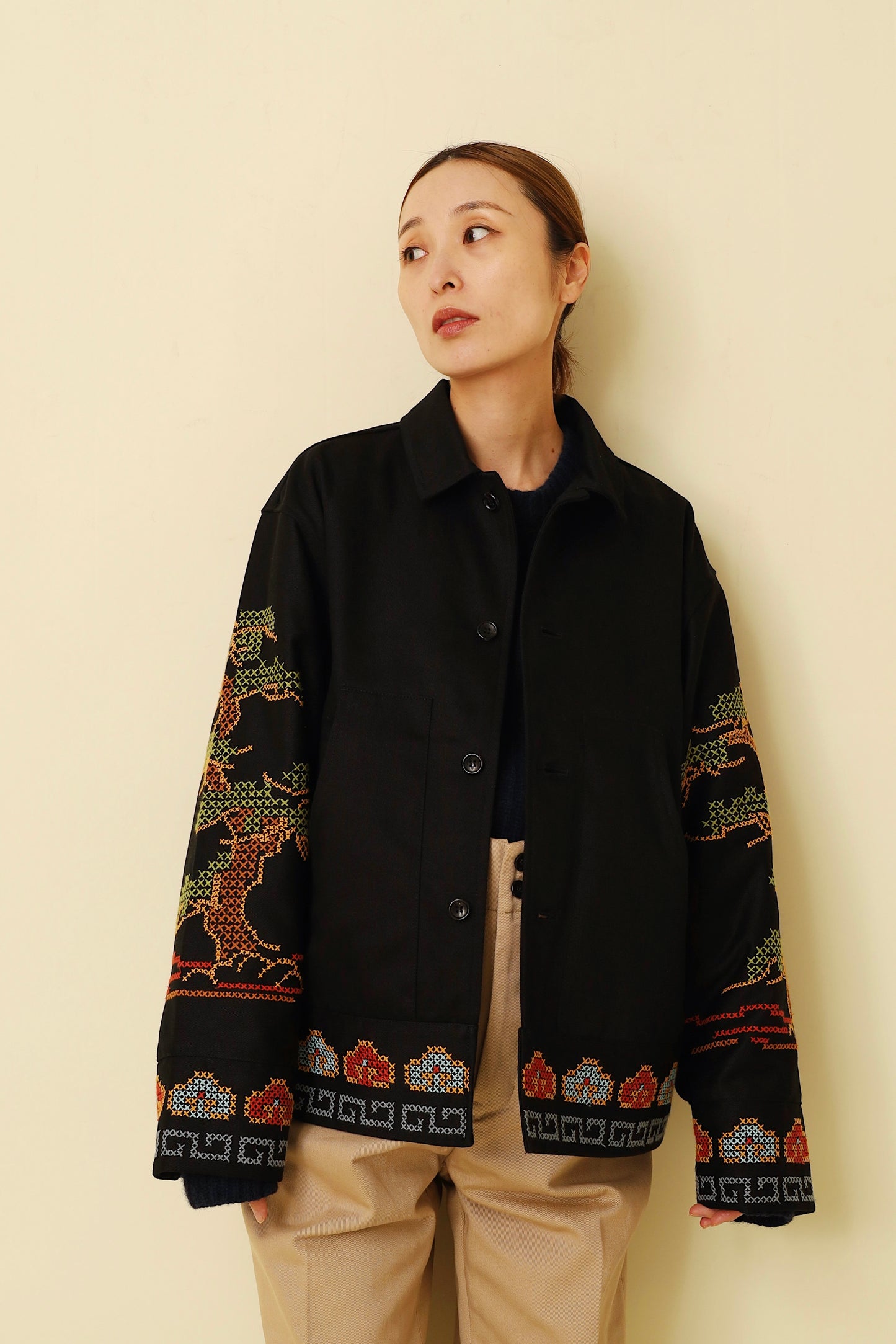 jonnlynx PINE TREE EMBROIDERY JACKET
