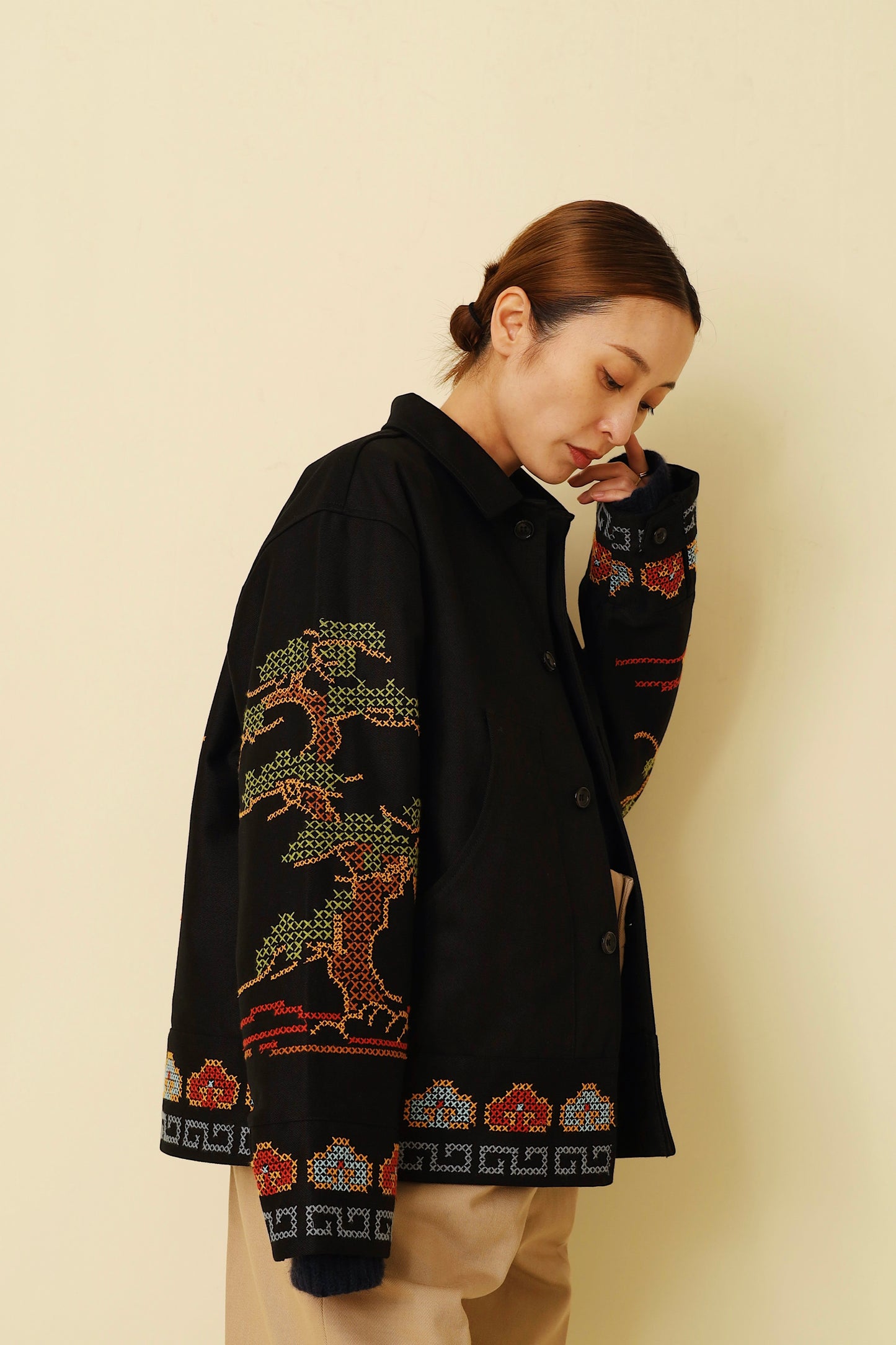 jonnlynx PINE TREE EMBROIDERY JACKET