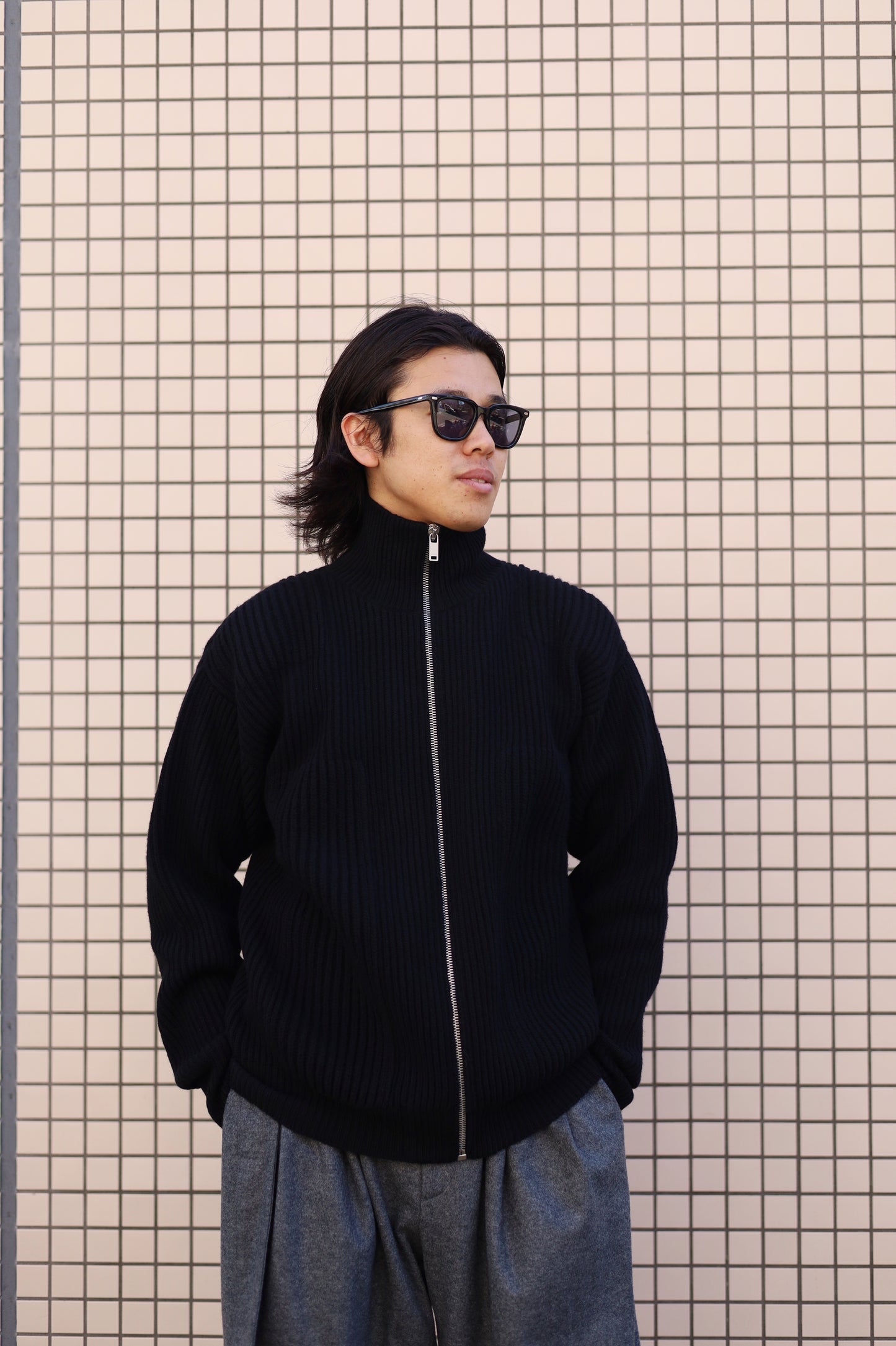JIL SANDER LS ZIP UP HN CARDIGAN