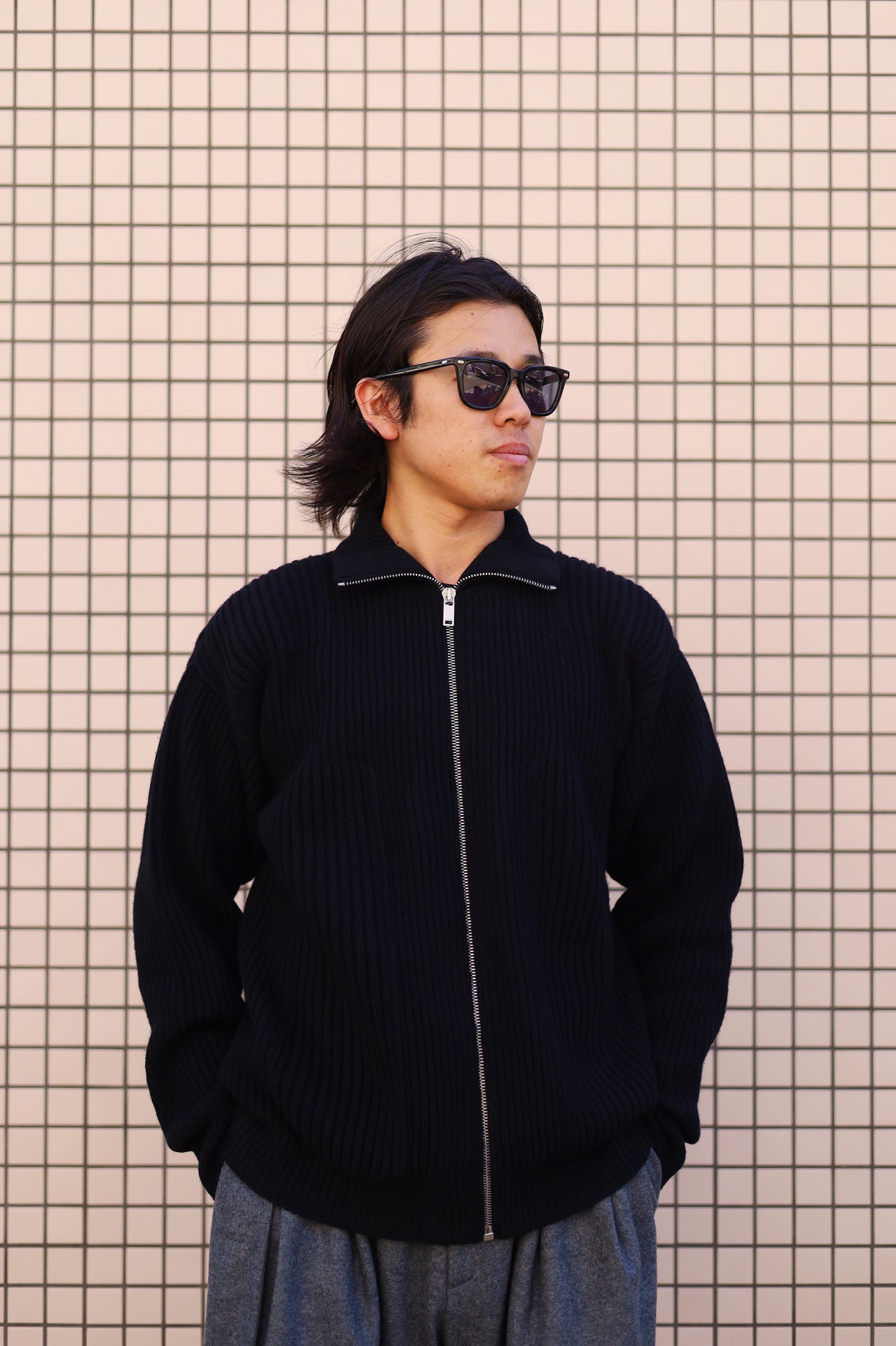 JIL SANDER LS ZIP UP HN CARDIGAN