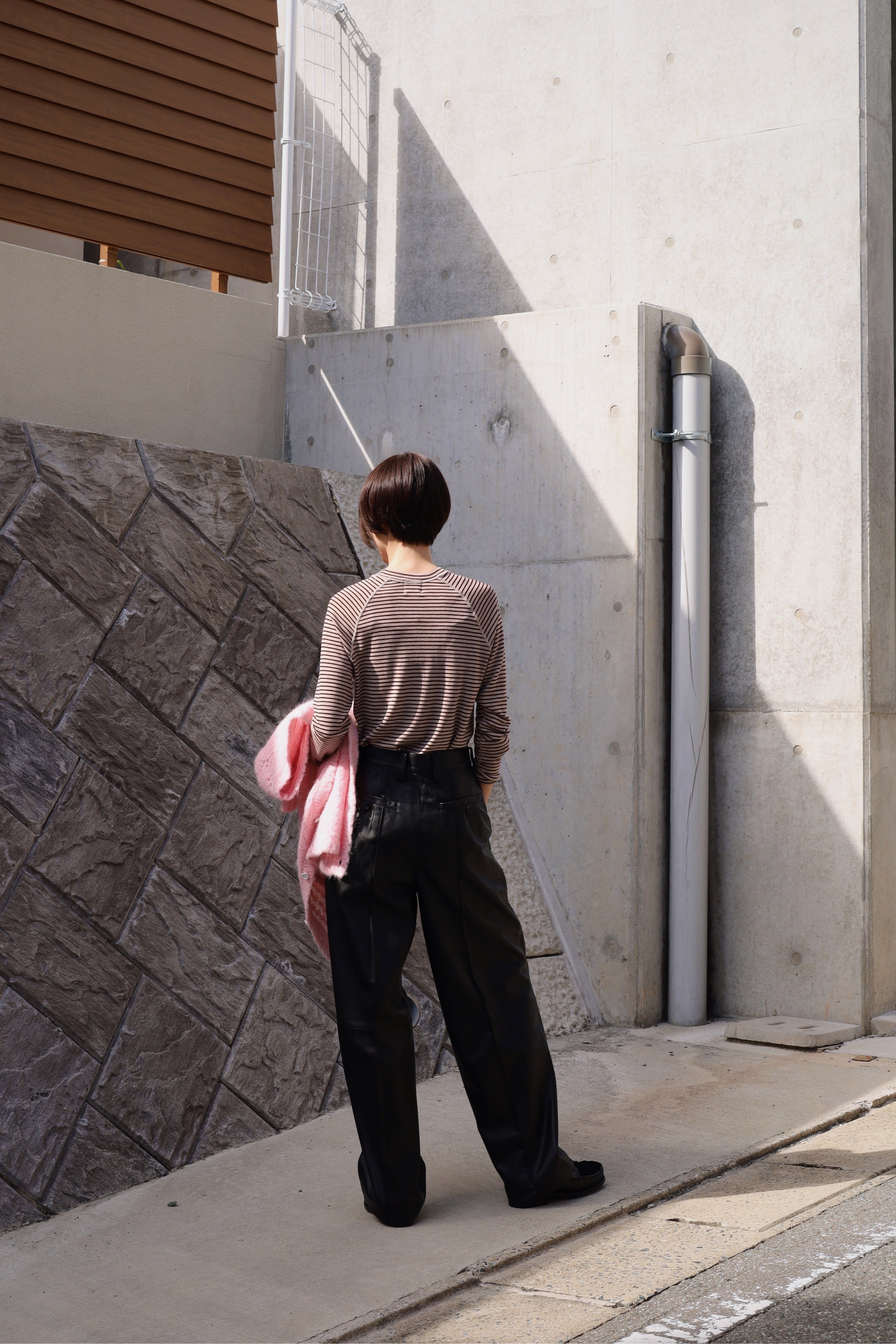 パンツ jonnlynx jonnlynx | cotton wool urake pants / brown - HEIRLOOM