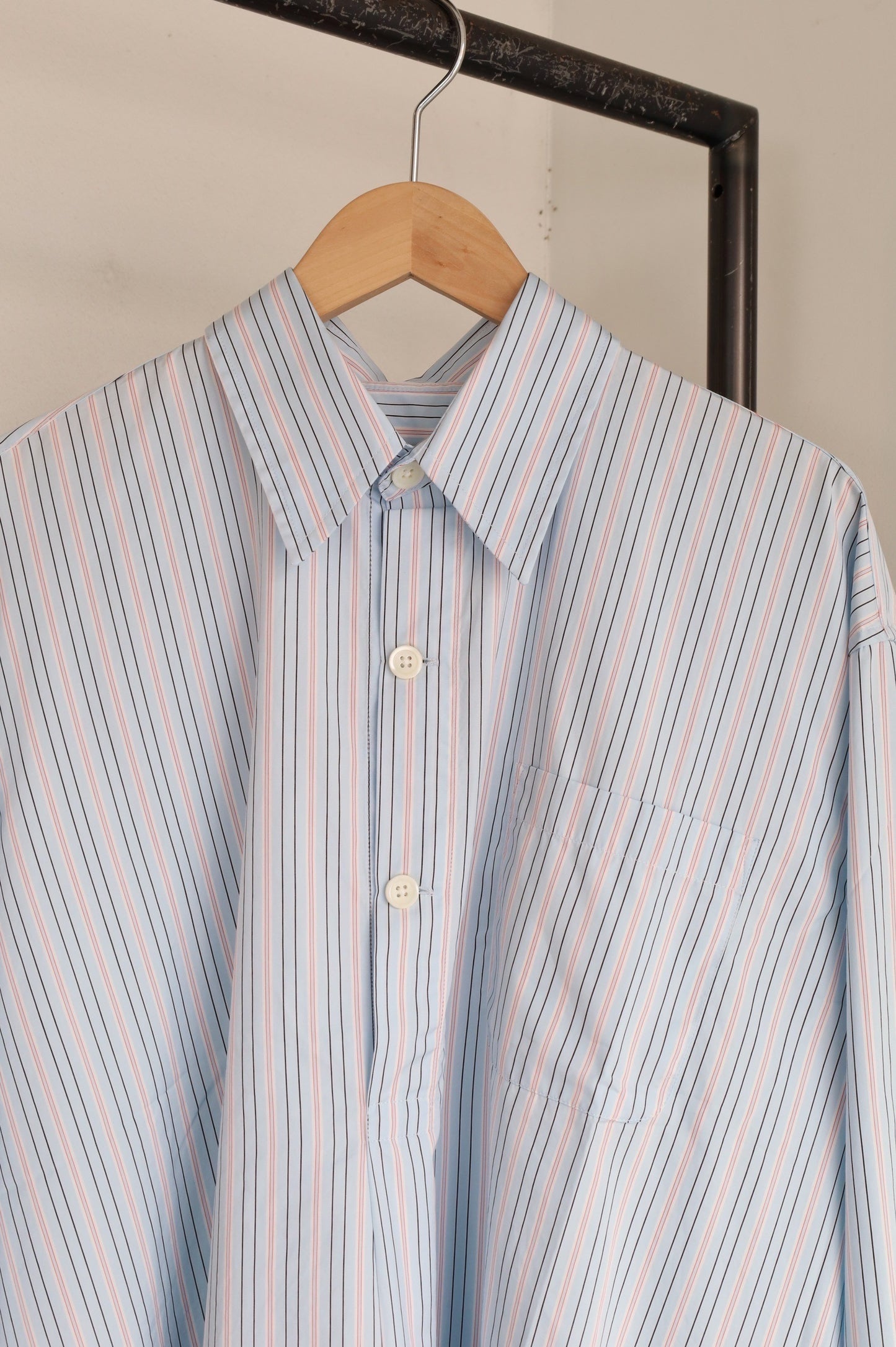 OUR LEGACY   POPOVER SHIRT, sonic blue stripe