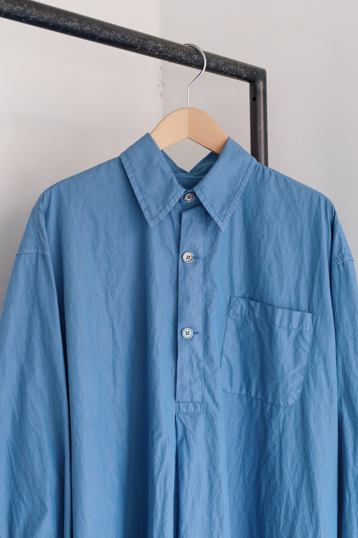 OUR LEGACY   POPOVER SHIRT, Antique Blue Parachute Poplin