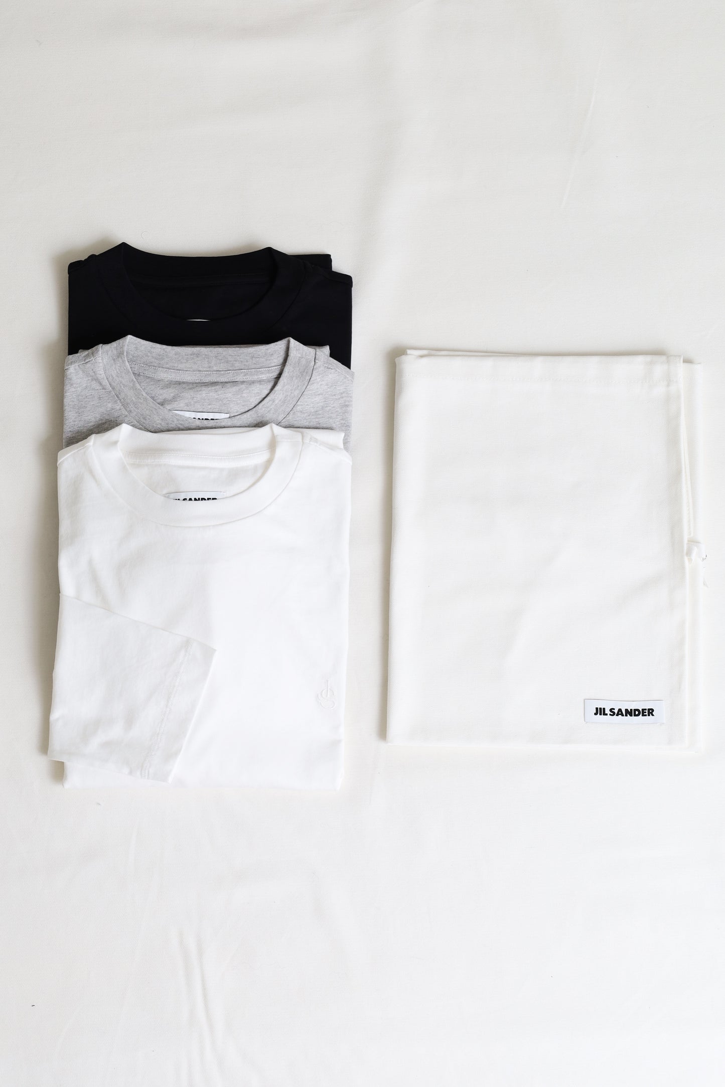 JIL SANDER T-SHIRT LS 3PACK EMB
