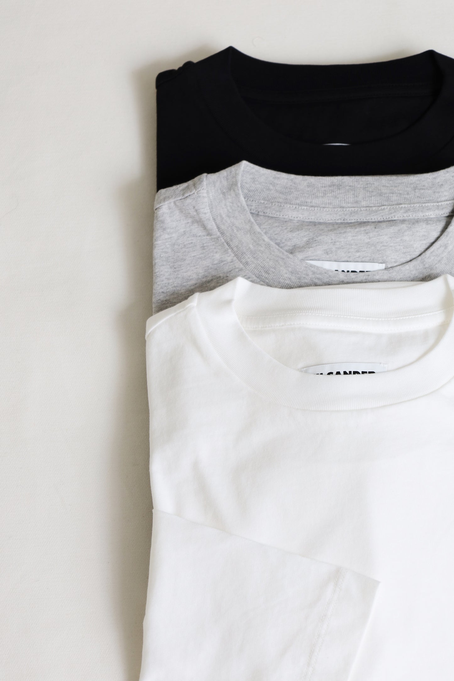 JIL SANDER T-SHIRT LS 3PACK EMB