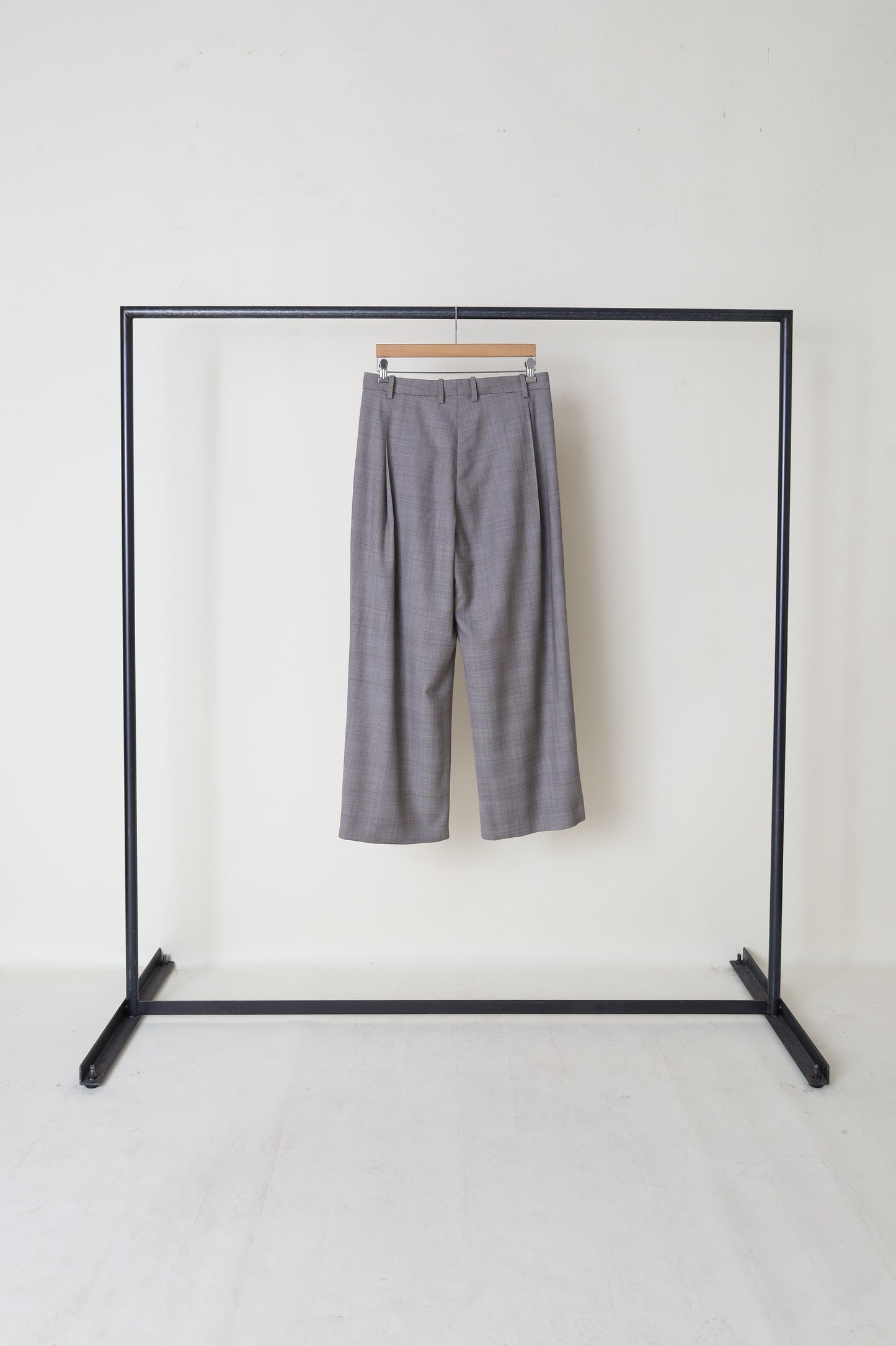 HED MAYNER WOOL CHECK 2TUCK PANT
