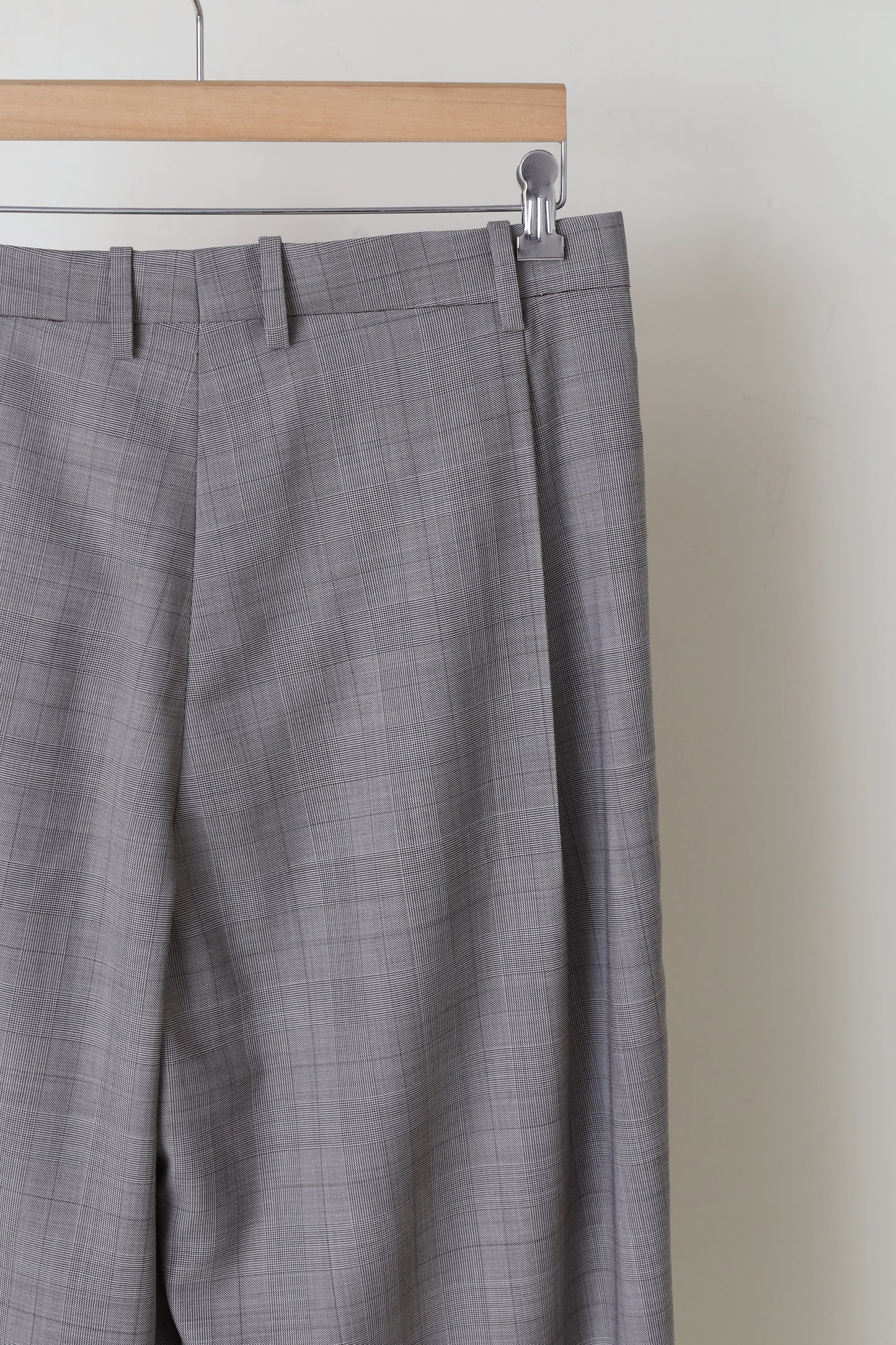 HED MAYNER WOOL CHECK 2TUCK PANT